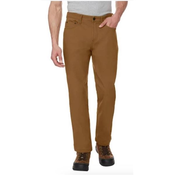 CAT 36 x 34 Fleece Lined Canvas Pant in Brown