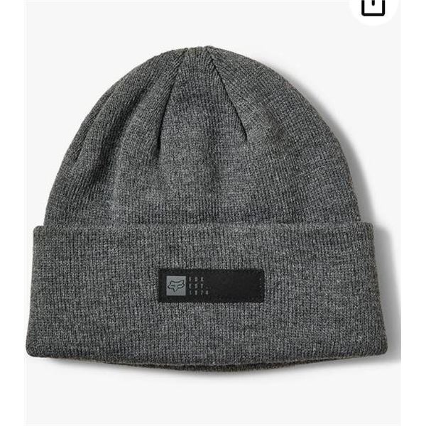 Fox Racing Knit Beanie Hat With Woven Tag – Gray