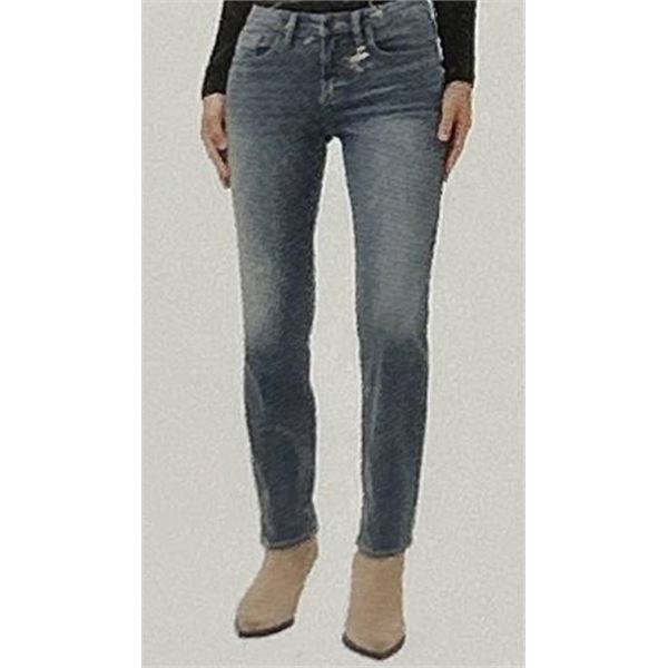 Authentic Silver Jeans, 10 x 31, Curvy High Slim Straight Fit
