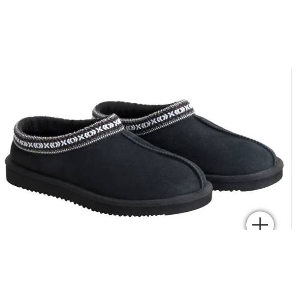 Kirkland Unisex Shearling Slippers, Black, Size US 6