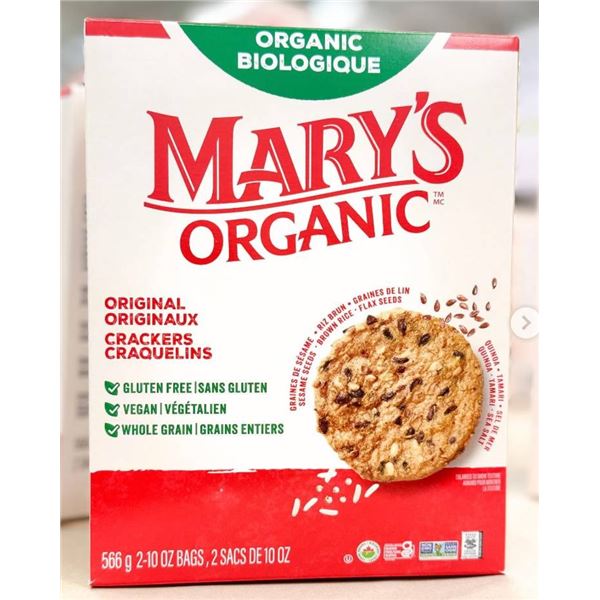 Mary’s Organic Crackers, 2 x 10 oz Bags, Gluten-Free