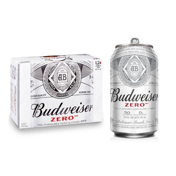 Budweiser Zero Alcohol Beer 12-Pack 355mL Cans