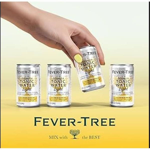 Fever-Tree Light Tonic Water 3 Pack Set, 8 x 150ml Cans Each