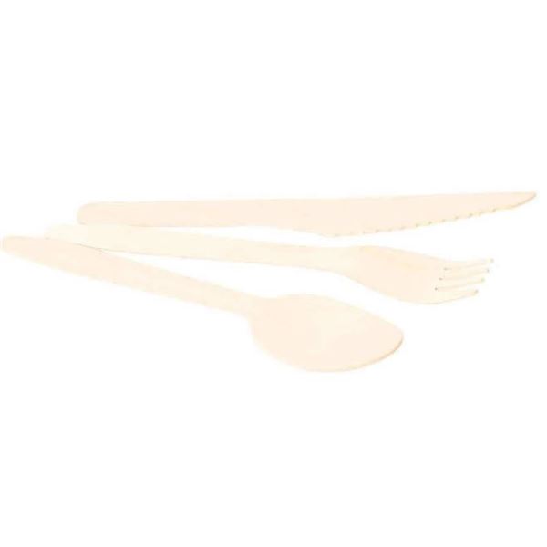 Go4Green Compostable Birch Wood Assorted Cutlery – 400 Pieces