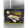 Image 2 : Go4Green Compostable Birch Wood Assorted Cutlery – 400 Pieces