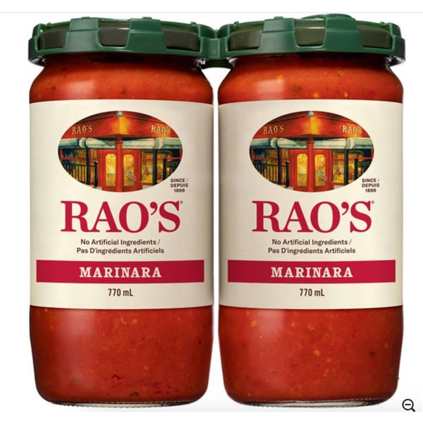 Rao’s Marinara Sauce – 770 mL Jars – Two-Pack