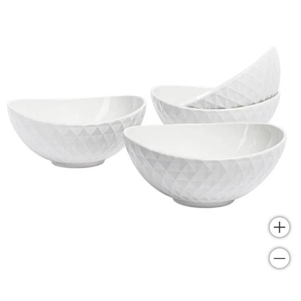 Over & Back Stoneware Serving Bowls, 4-pieces