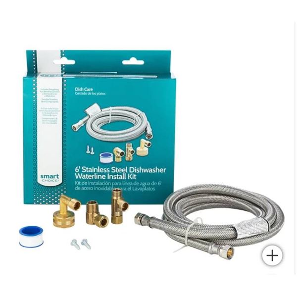 Smart Choice Dishwasher Waterline Install Kit with Hose and Fittings
