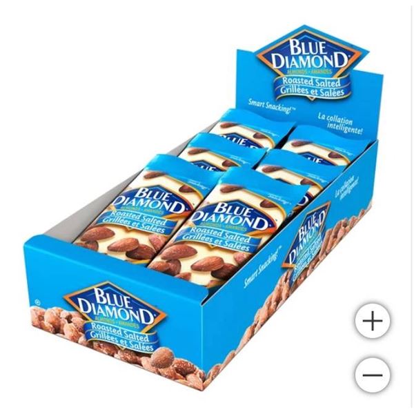 Blue Diamond Roasted Salted Almond  – 18 Pouches x 23g