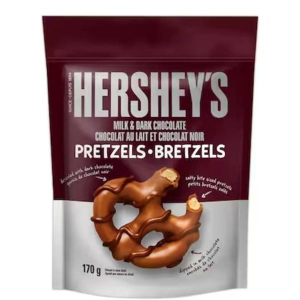 Hershey’s Milk and Dark Chocolate Covered Pretzels, 170g Each, Set of 3