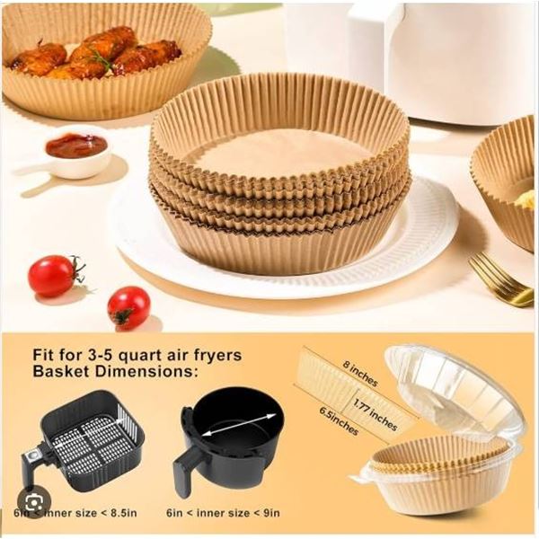 250-Piece 8-Inch Air Fryer Liners for 5-8 Quart Baskets