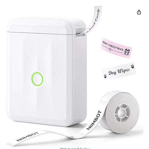 NIIMBOT D110 Mini Label Maker Machine with Tape(Pre-Cut Size 12x40mm), Portable Bluetooth Sticker Pr