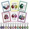Image 1 : Among Us 24 Valentines Cards And Keychains Set