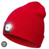 Image 1 : Red BK LED Light Beanie Hat with Rechargeable Feature