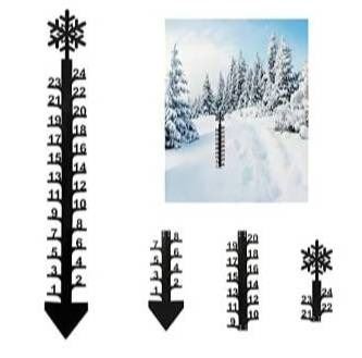 Snowflake Instrument 24-Inch Detachable Snowflake Snow Gauge Measuring Instrument for ...
