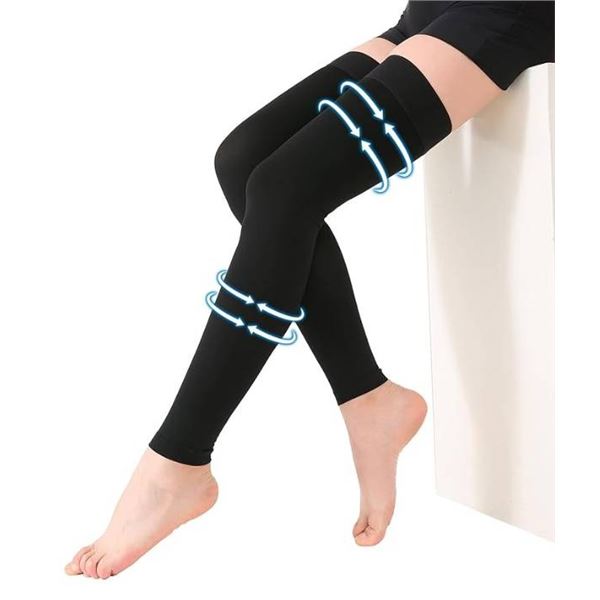 KEKING Full Leg Compression Sleeves 20-30mmHg, Unisex, Size XXL