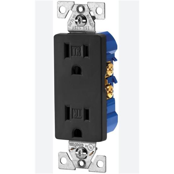 Lot of 2 – Eaton Decorator Duplex Receptacle TR Tamper Resistant Outlet