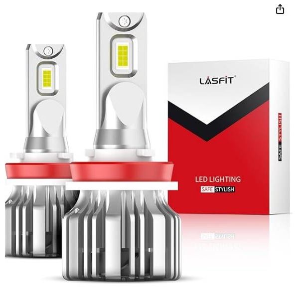 LASFIT LCplus H7 LED Headlight Bulbs, 50W 6000lm 6000K White Light