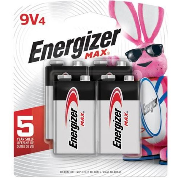 lot of 2 Energizer Max 9V Alkaline Batteries (4-Pack Each)