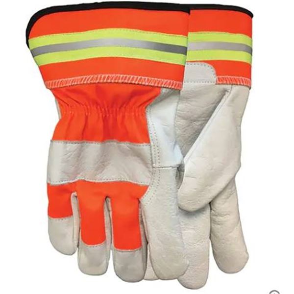 Two Pairs Of Watson Flashback Heavy Duty Buffalo Leather High-Visibility Work Gloves Size Large