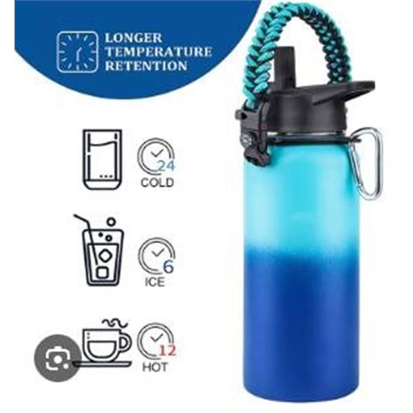 GymGear 24 oz Insulated Water Bottle With Integrated Straw