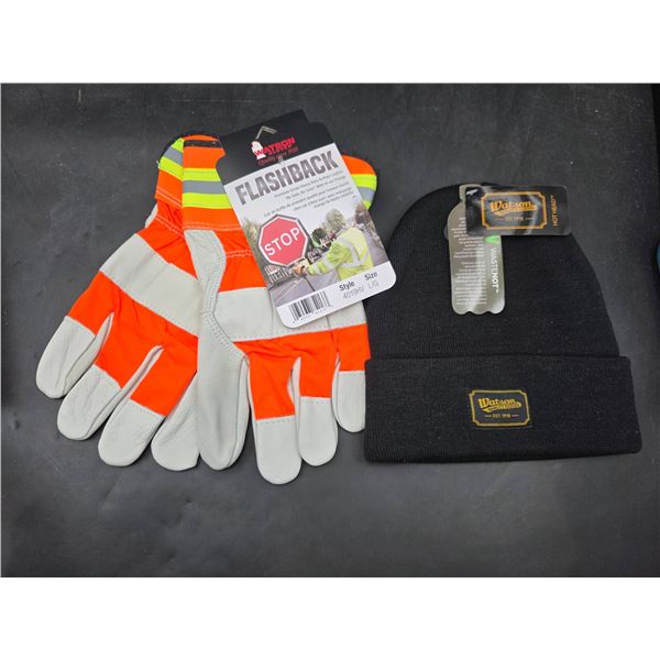 Size Large Watson Gloves Flashback Style 578 and O/S Watson Toque Set