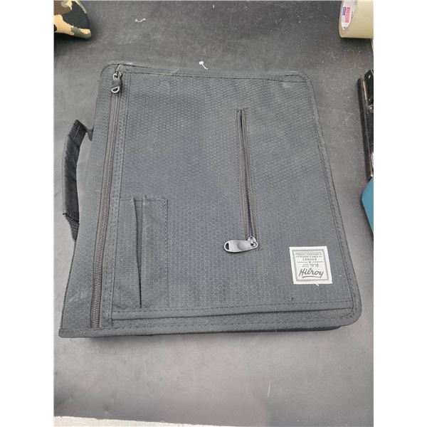 Black Hilroy Three-Ring Zippered Binder With Carry Handle