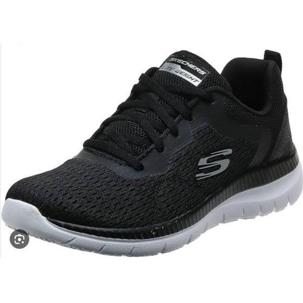 Skechers Memory Foam Athletic Shoes, Black, Women’s Size 8, Item 6633508
