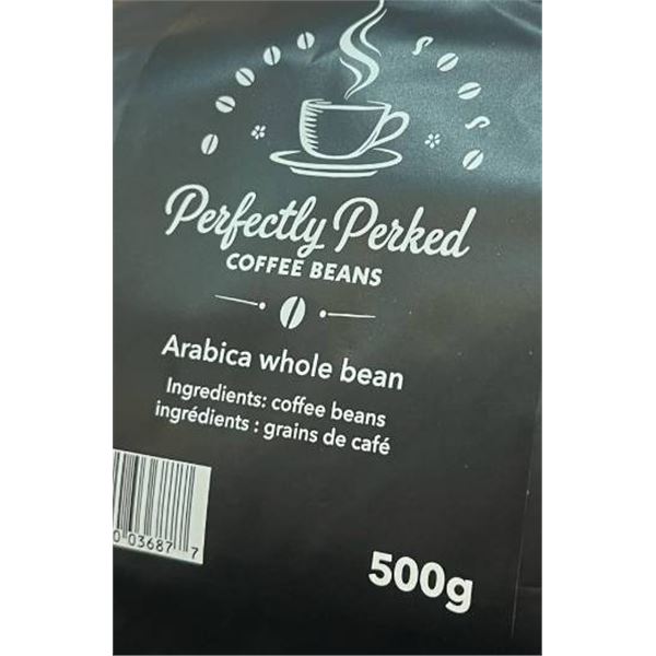 Perfectly Perked Arabica Whole Bean Coffee, 500g, Lot of 2