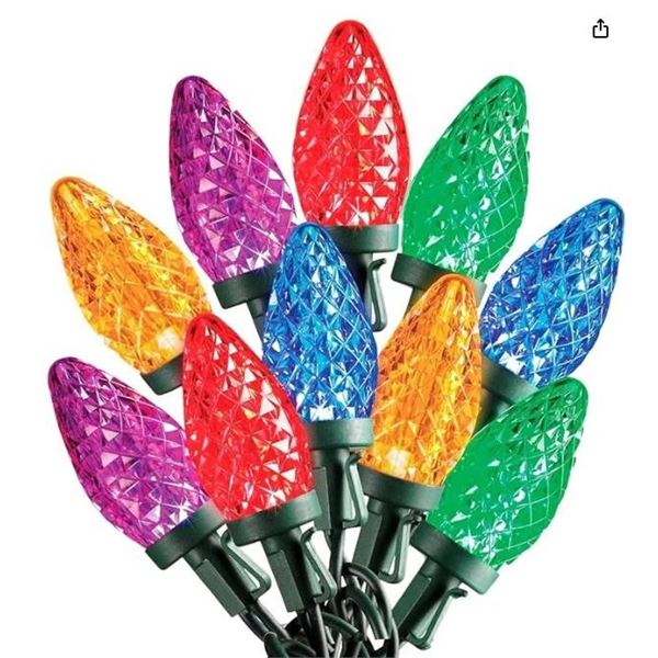 Sylvania Stay-Lit Platinum LED C9 Lights, 36.2 ft per set – 2 sets