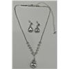 Image 1 : Crystal Teardrop Pendant Necklace and Earring Set