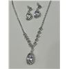 Image 4 : Crystal Teardrop Pendant Necklace and Earring Set