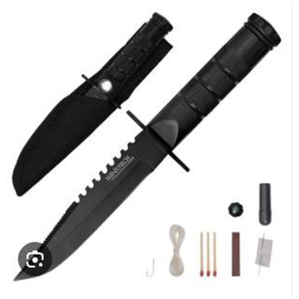Defender Xtreme Survival Knife with Sheath and Serrated Edge Blade