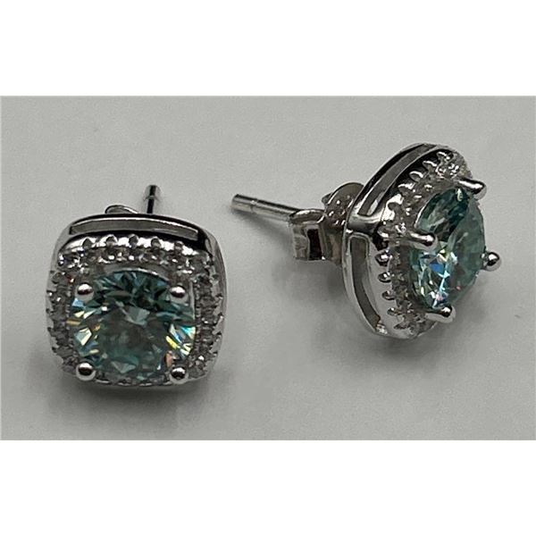 $1250 APPRAISED HALO CUT 2.00 CARAT EARRING SET