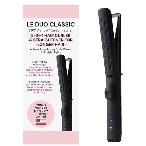 L’ANGE HAIR Le Duo Grande 360° Airflow Styler | 2-in-1 Curling Wand & Titanium Flat Iron Ha