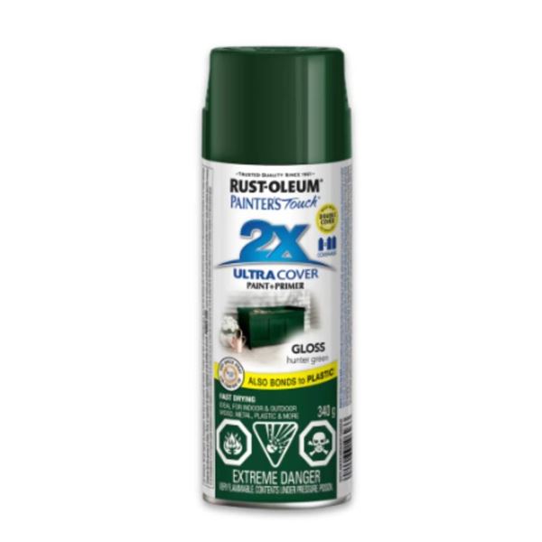 Rust-Oleum Painter’s Touch 2X Ultra Cover Multi-Purpose Paint And Primer in Gloss Hunter Gr