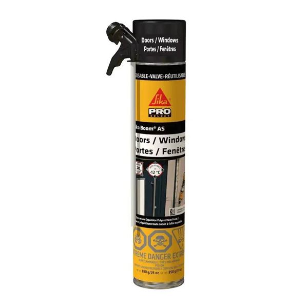 Lot of 3 Sika Boom AS Window & Door Insulating Spray Foam Sealant with Straw Dispenser 690g