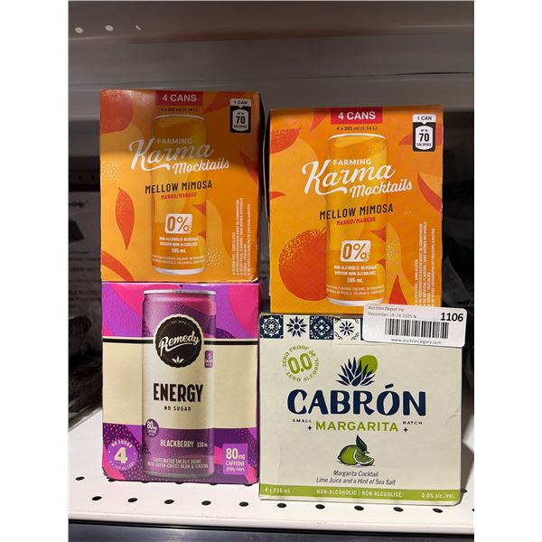 Beverage Lot: Mocktails, Margarita Mix, and Energy Drinks, Multi-Pack