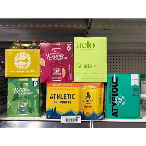 Lot of Assorted Non-Alcoholic Beverages, Including Betty Buzz and Farming Karma
