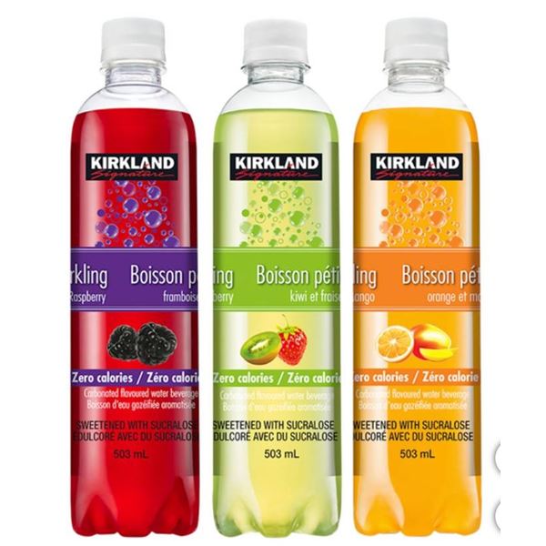 Kirkland Signature Sparkling Flavored Water 503 mL Bottles, 24-Pack