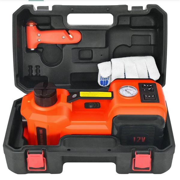 E-HEELP Electric Car Jack 5Ton 12V Car Jack Hydraulic (Lifting Range: 6.1~17.7 Inch) with Inflator E