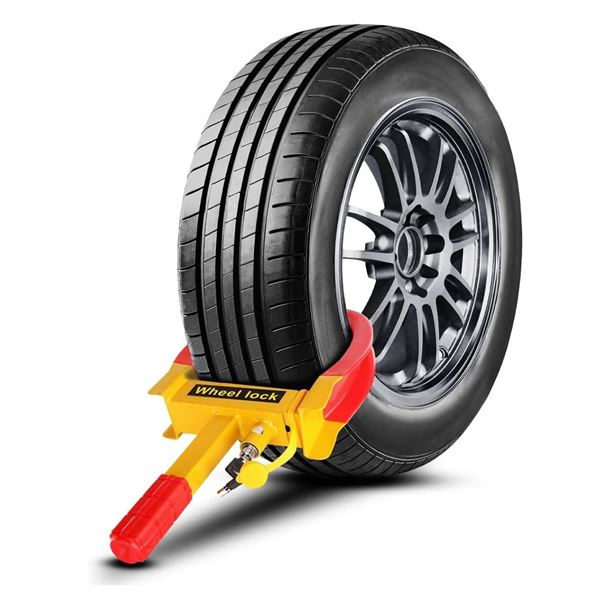 Trailer Wheel Lock Anti Theft Wheel Clamp Lock – Heavy Duty Adjustable Tire Boot Lock for T