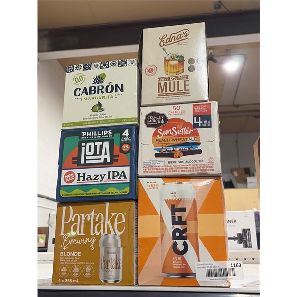 Lot of Assorted Non-Alcoholic Beverage Selections [Margarita, IPA, Mule, Blonde, Peach Ale]