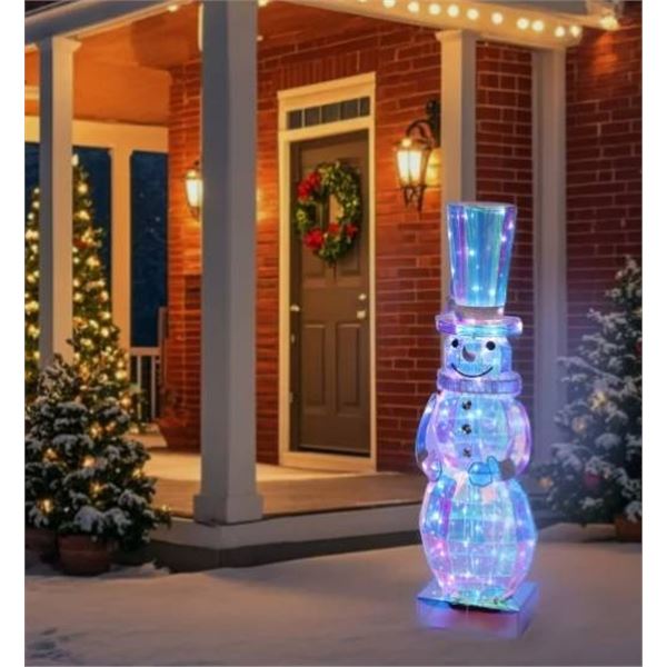 Prismatic Snowman Decorative Light Figure with 100 LEDs 36-Inch