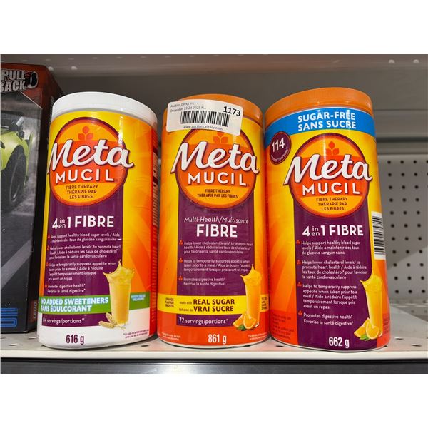 Metamucil Fiber Therapy Powders 3-Unit Lot with Assorted Variants