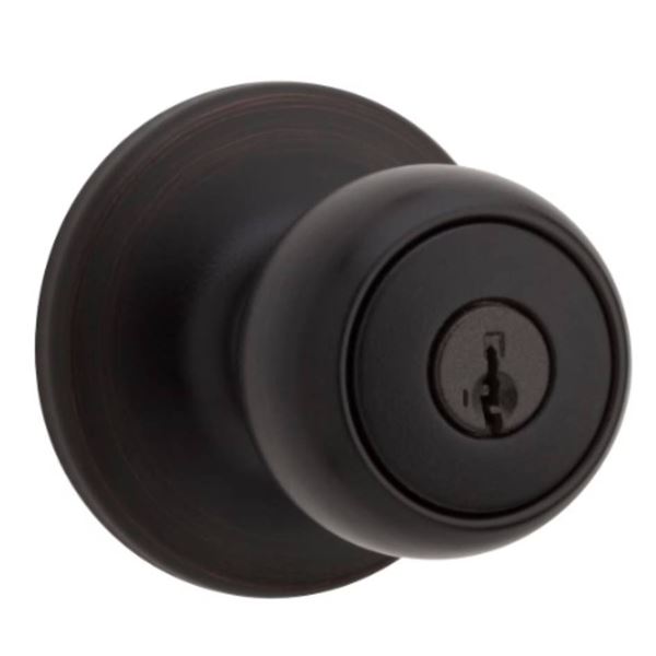 Lot of 3 Weiser Elements Fairfax Venetian Bronze Exterior Door Knob/Entry Door Lock with Key