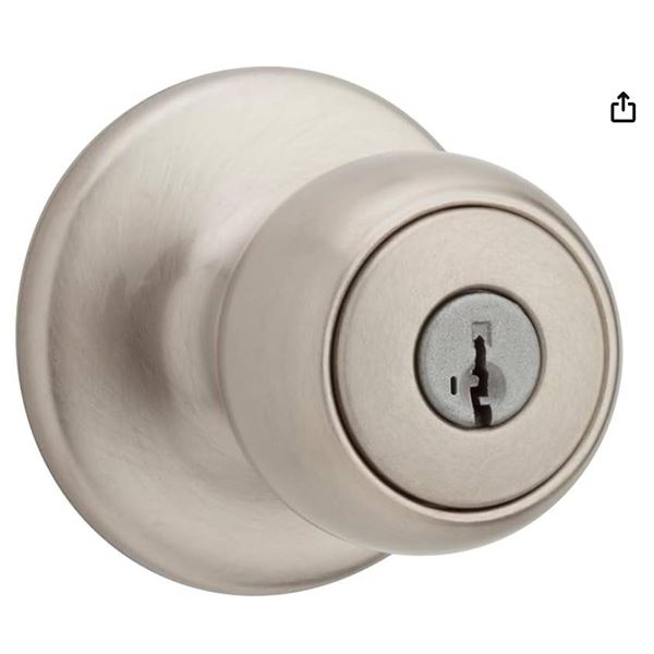 Lot of 3 Elements by Weiser Fairfax Satin Nickel Keyed Entrance Knobs