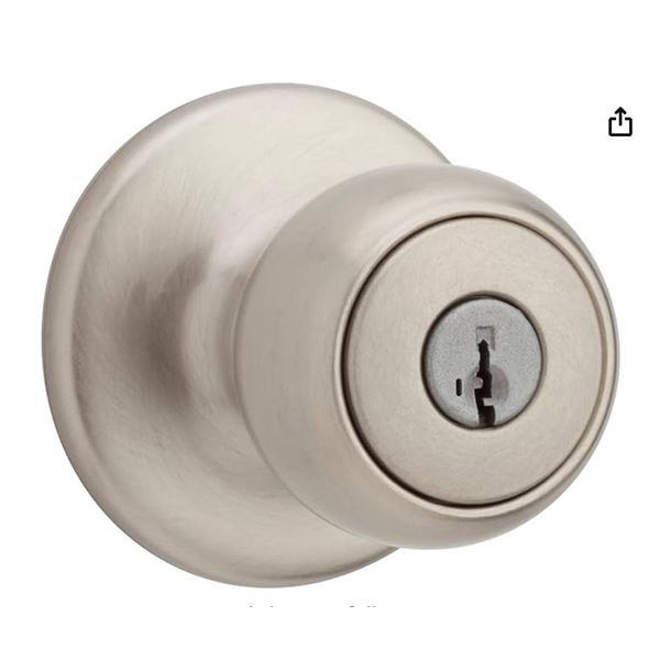 Lot of 3 Elements by Weiser Fairfax Satin Nickel Keyed Entrance Knobs