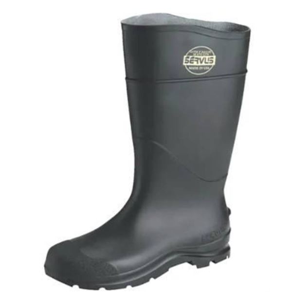 Servus ASTM F2892-18 EH Rubber Boots, Black, Size 5