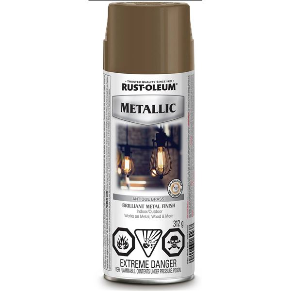 Lot of 6 – Rust-Oleum Metallic Antique Brass Spray Paint, 312g